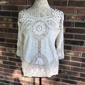 Cream cutout long sleeve